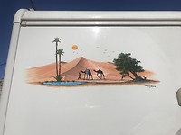 Tekening op een camper