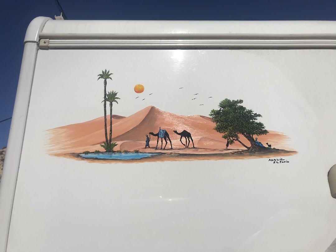 Tekening op een camper