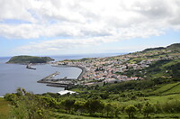 Zicht op Horta in Faial