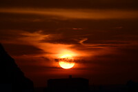 De dag eindigen met de zonsondergang