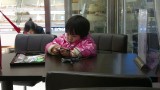 alleen in het cafe