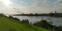 Zicht op de Elbe vanaf camping Marina Camp Elbe