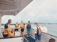 op de veerboot genieten we van de oversteek over de Westerschelde