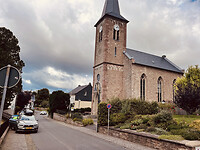 in Kall hebben we op 59 km een lunchstop bij de kerk