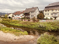 de rivier de Werra vlak voor de koffiestop in Witzenhausen