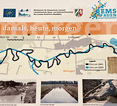 met informatie borden wordt uitleg gegeven over het nieuwe stroomgebied van de Eems