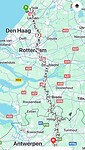 Dag 1 Noordwijk naar Grobbendonk, 157 km