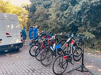 Het fietsenrek van de TFC Noordwijk is meegenomen