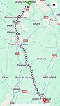 Dag 7 Epernay sous Gevrey naar Bourg en Bresse, 150 km