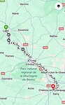 dag 6  Chaumont naar Epernay sous Gevrey, 140 km
