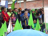 De presidents kandidaat Lenin Moreno