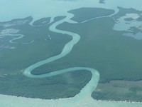 Belize, van uit het vliegtuig