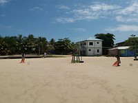 Elke dag wordt het zand geharkt