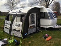 Testing the air tent in our own garden.