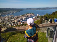 View over Bergen from top of Floybanen