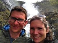 Selfie in front of the water fall