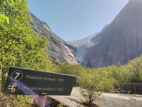 The glacier now and where it was only a while ago