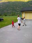 Gwyn and Ilan playing with Emil