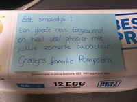 Eggs and a greeting from the Pompstra family