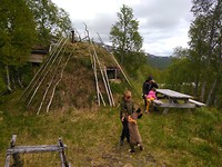Sami hut in Hemavan botanical garden