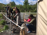 Shooting arrows at Viking museum