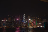 Skyline Hong Kong bij nacht