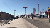 Luna Park and beach at Coney Island