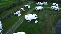 Camping wetland met drone gefilmd