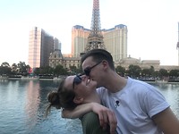 De Eifeltoren van Las Vegas met Evren en Dylan