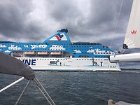 Grote ferry onderweg