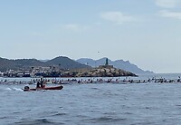 100 kayaks vlak na de start