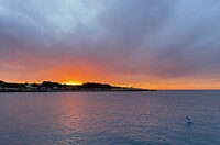 Zonsondergang in de baai