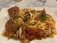 Pasta met krab