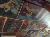 Het beschilderde plafond in de huiskamer, prachtig