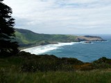 Allans Beach vanuit Sandymount (Otago Peninsula)