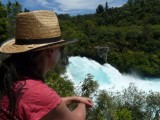 Even uitrusten voor terugweg Huka falls track