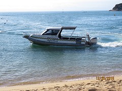 Onze watertaxi van Kaiteriteri naar Torrent Bay
