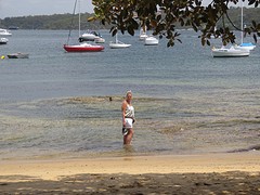 Toch nog even pootje baden in Watson Bay