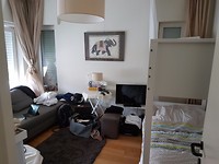 Onze woon/slaapkamer inde Mayflower Flat en Spa