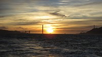 Sunset achter de Golden Gate Bridge