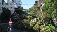 Lombard Street vanaf beneden gezien
