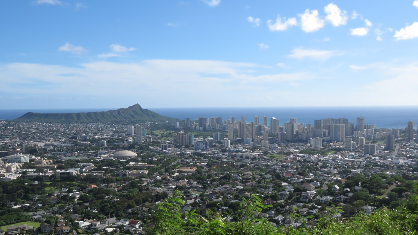 Uitzicht vanaf the Round Drive op Honolulu