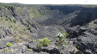 Pauahi Crater. Deze is 91 meter diep. Hier konden we wel in kijken