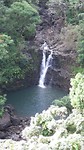 De Puohokamoa falls vanaf de lookout in de Garden of Eden