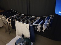 Afgeladen wasrek