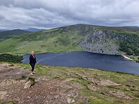Lough Tay Lake en wat een wind stond hier.