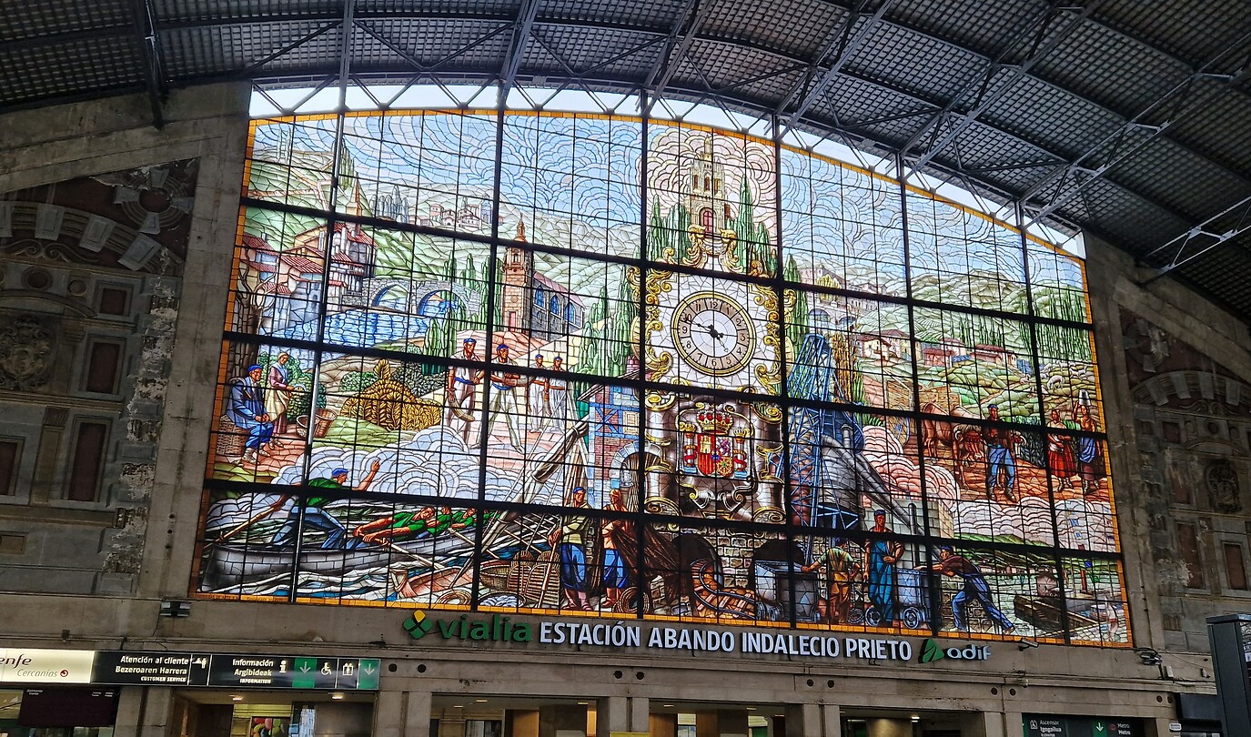 Glas in lood in het Centraal Station.