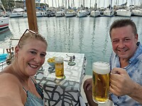 Terrasje pakken in de jachthaven van pythagorion