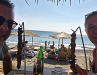 Eten op het strand