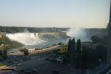 Uitzicht vanuit onze kamer in het Crowne Plaza Hotel.